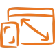 Icona sviluppo siti web e restyling grafico